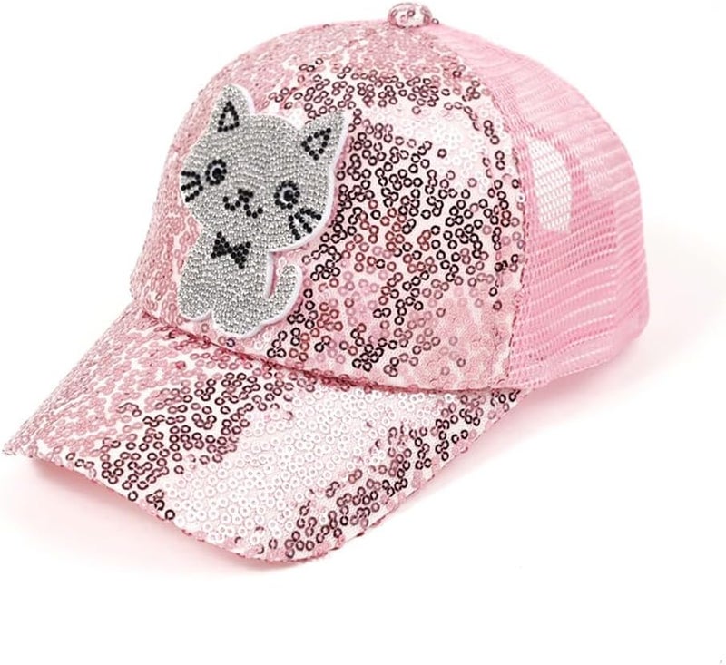 Dot Kids Cat Ear Baseball Cap Girls Cute Kitty Adjustable Snapback Trucker Hat for Summer Sport Travel Hiking 2-15Y - Image 1